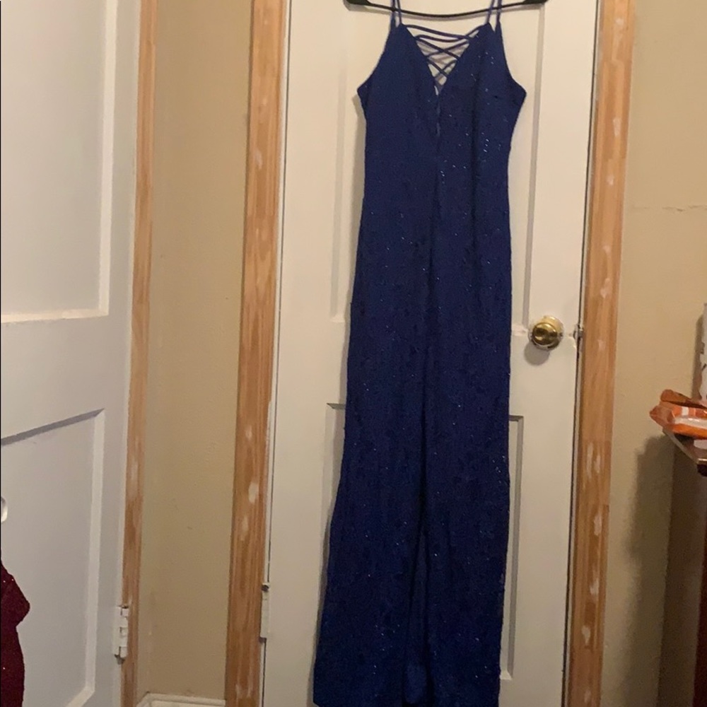 Blue lace gown